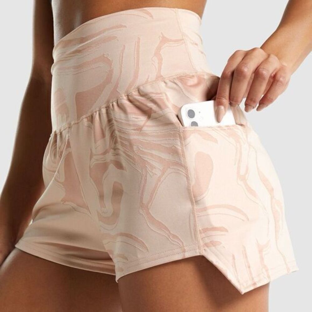 Gymshark GS Power Jacquard Shorts in Light Pink Print Size S